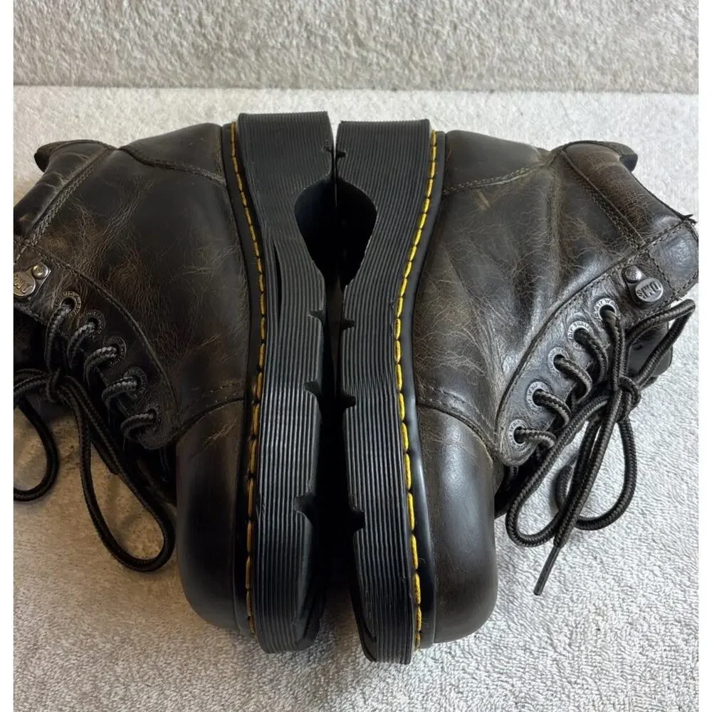 Dr. Martens Leather Toya Chunky Dk Grey Boots Women’s Size 7